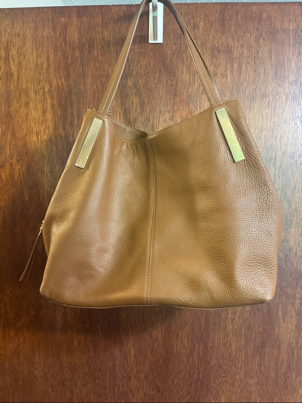 Vince Camuto Teri leather tote - Mocha Bisque pebbled leather & magnetic closure